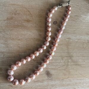 Elegant Pink Pearl Necklace